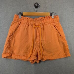 Loft Womens Orange Lyocell Paperbag Waist Drawstring Shorts Size M 581396 SP22